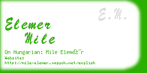 elemer mile business card